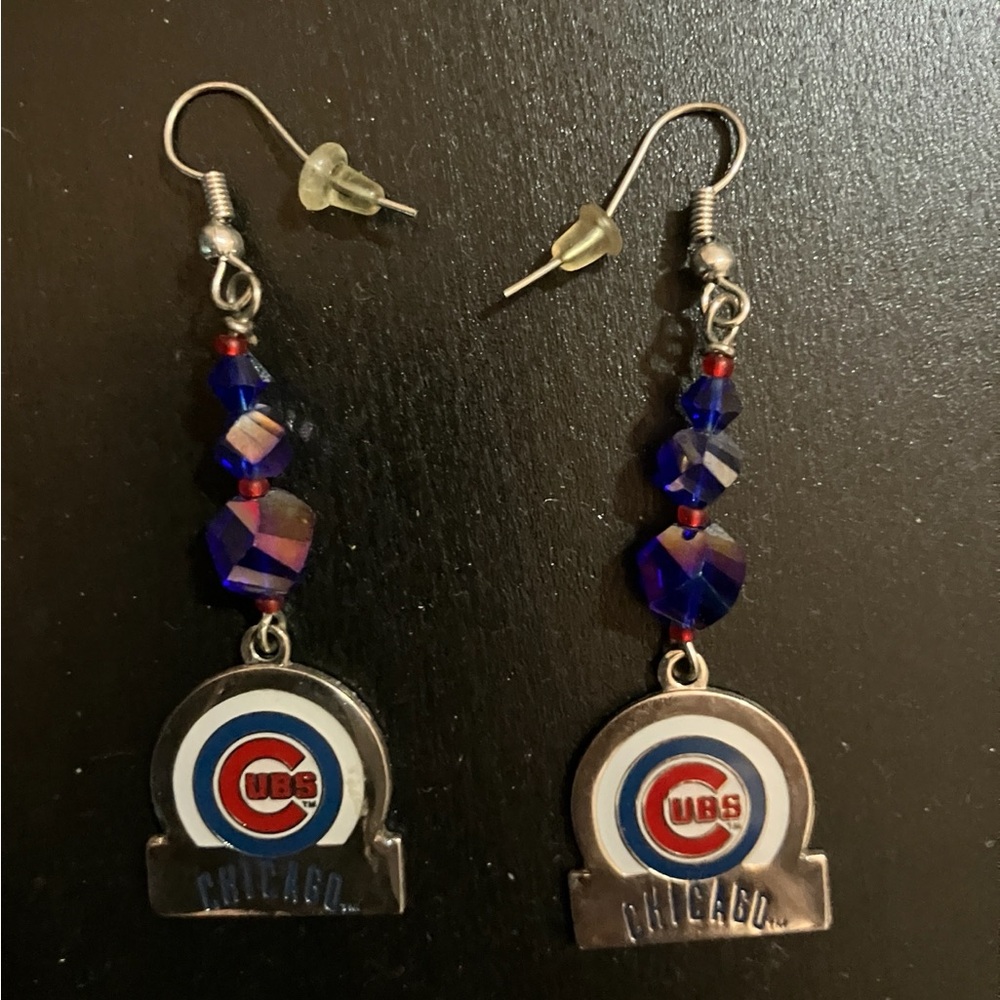 Chicago Cubs Blue and Red Hanging Earrings — BNWOT, Never Worn